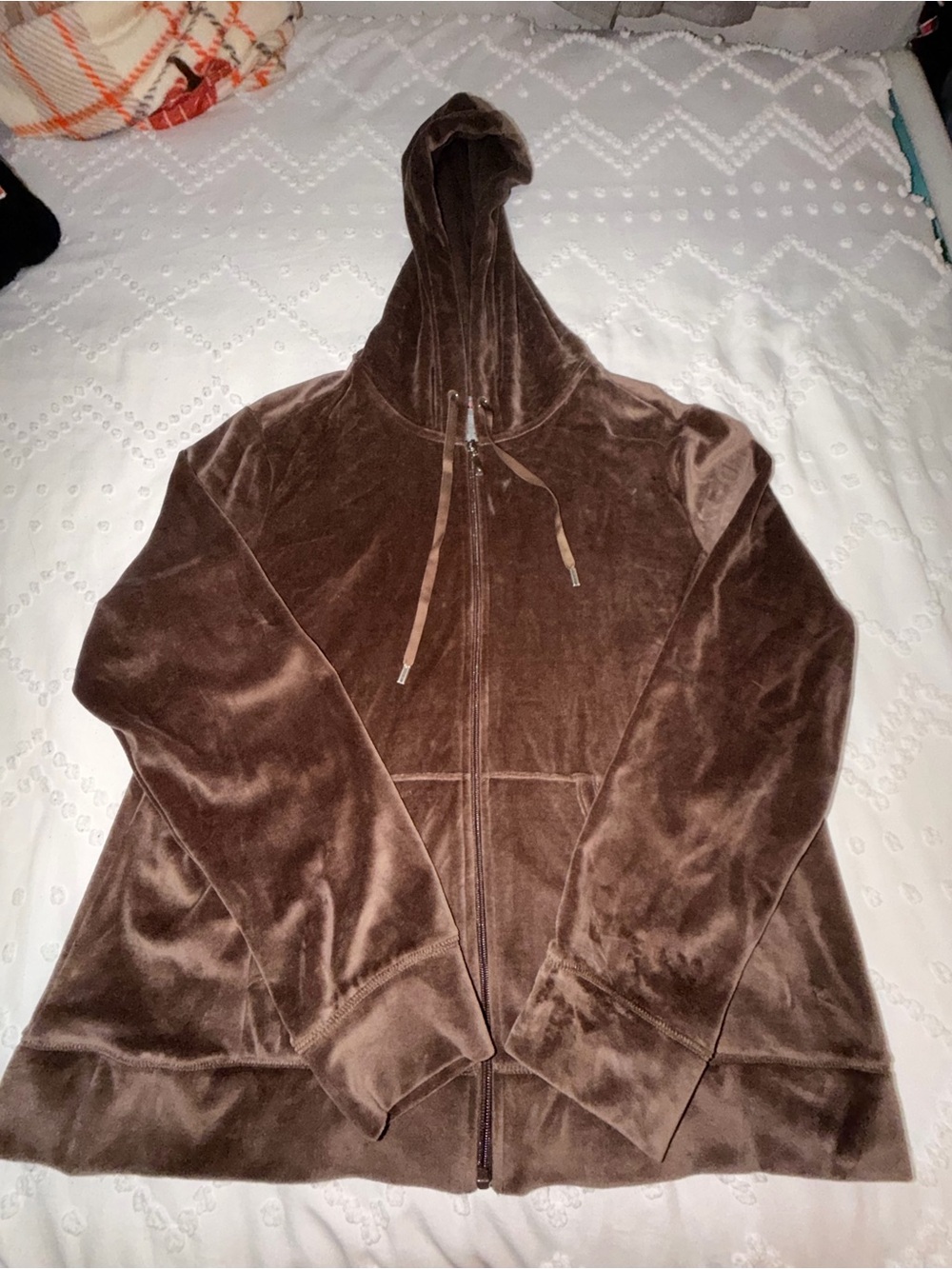 Danskin Now Brown Plush Zip-Up Hoodie Jacket